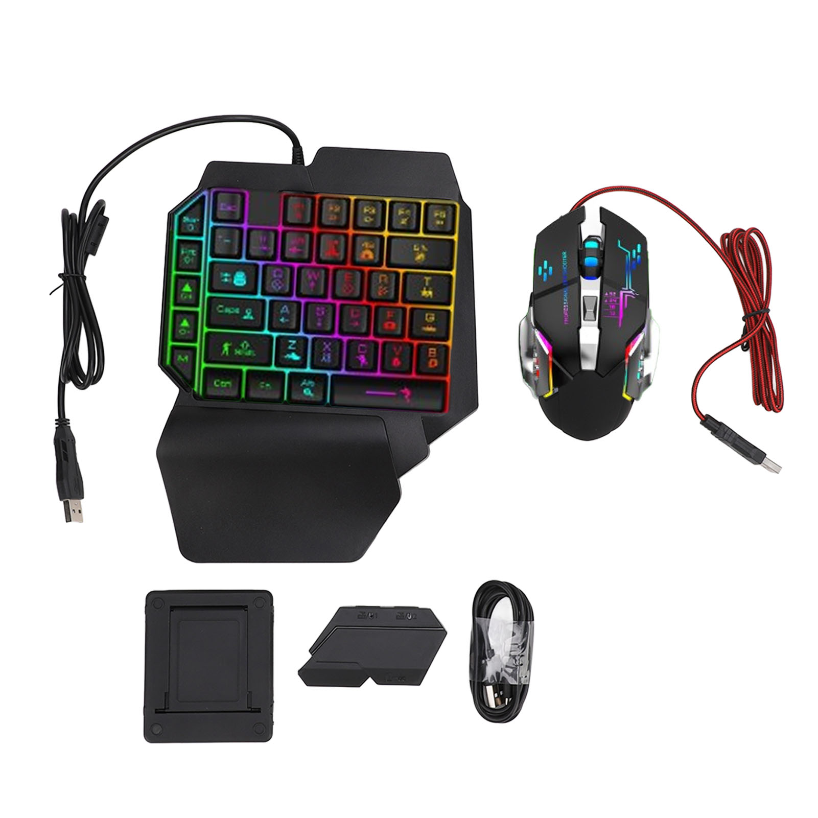 Gaming Accessories Combo - Zestaw konwertera klawiatura-mysz, responsywna klawiatura i