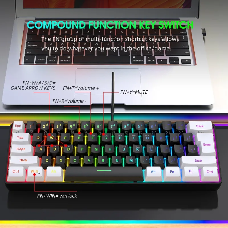 Zestaw Klawiatura i Mysz 60% d – Gaming Accessories Combo recenzja i cena
